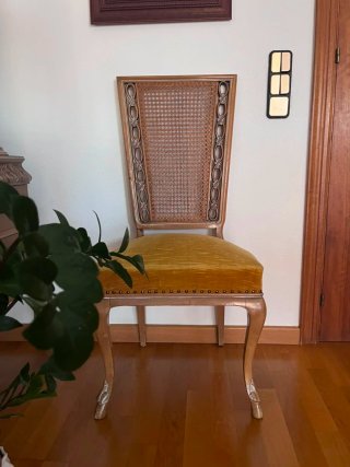 Mesa madera antigua clasicos y sus 6 sillas