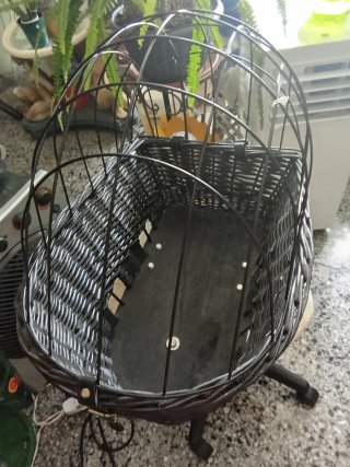 Cesta bicicleta mimbre con soporte