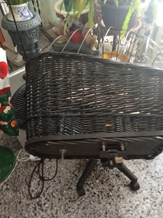 Cesta bicicleta mimbre con soporte