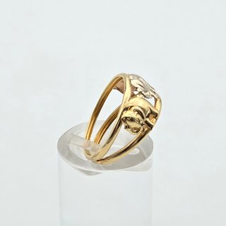 Anillo Elefantes Oro Combinado 18k. Peso: 1.25 g