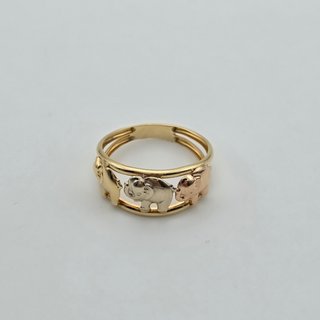 Anillo Elefantes Oro Combinado 18k. Peso: 1.25 g