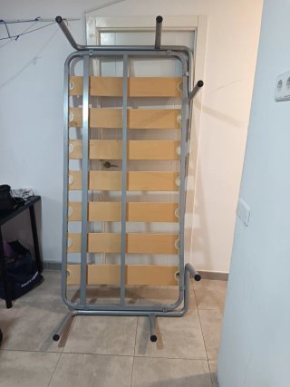 Somier individual lamas madera base metal
