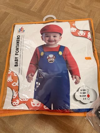 Disfraz Bebé Mario Talla 6-12 Meses