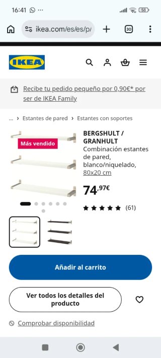 Baldas Ikea blancas y metal