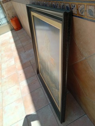 Marco de cuadro negro y dorado