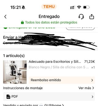 Silla de oficina ergonómica negra y blanca