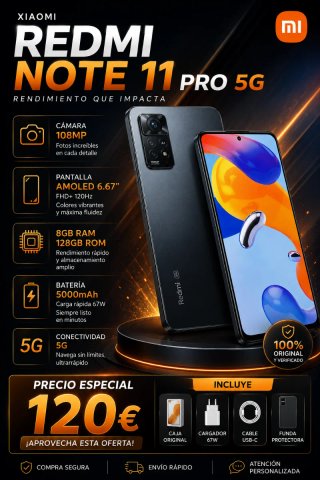 Xiaomi Redmi Note 11 Pro 5G Nero