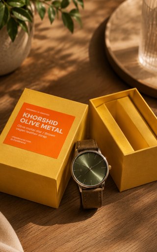 Reloj Unisex Esfera Verde Correa Marrón