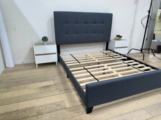 Cama Matrimonio Tela Gris