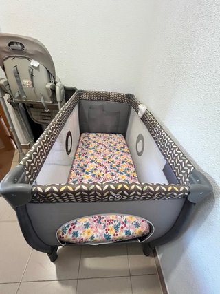Trona Kinderkraft + Cuna bebé Lionelo 2 en 1