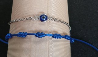Conjunto Pulseras Protección Ojo Turco y 7nudos