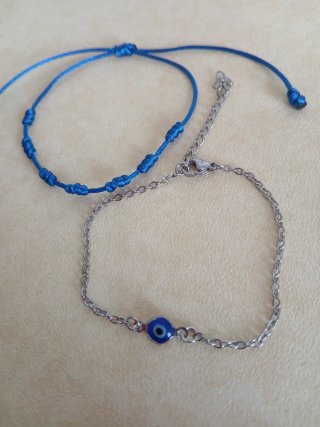 Conjunto Pulseras Protección Ojo Turco y 7nudos