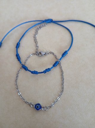 Conjunto Pulseras Protección Ojo Turco y 7nudos