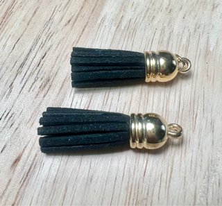 2 Tassels Pretos 35mm para artesanato