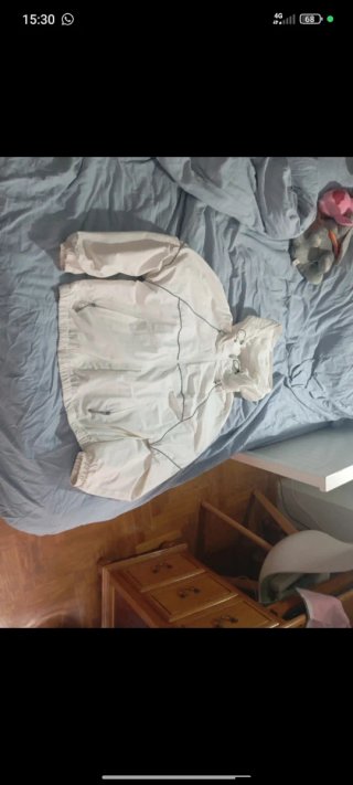 Chaqueta impermeable unisex blanca