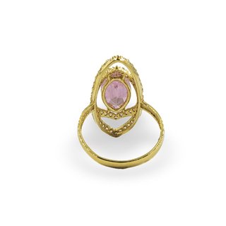 Anillo lanzadera piedra rosa oro 18k - ref.14525