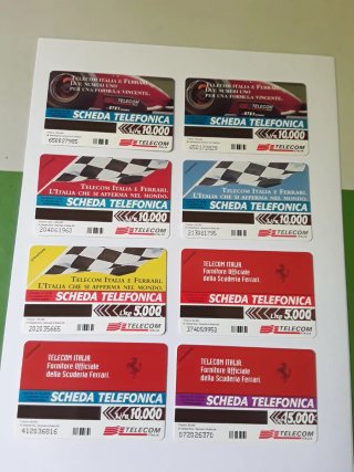 8 Schede Telefoniche nuove Telecom Scuderia Ferrar