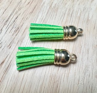 2 Tassels Verdes 35mm para artesanato