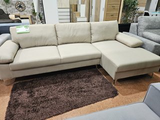 Sofá chaise longue beige tela