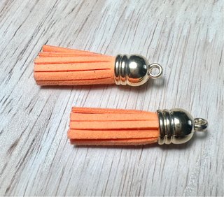 2 tassel laranja 35 mm para artesanato