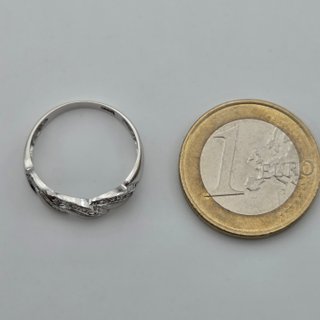 Anillo Oro Blanco 18k, Piedras de color. Peso 1,9g