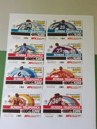 8 Schede Telefoniche Panini Calcio Introvabili