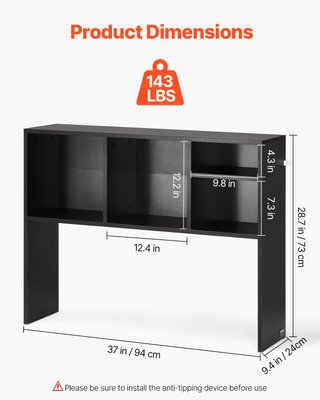 Organizer da Scrivania in Legno Nero 1 Livello