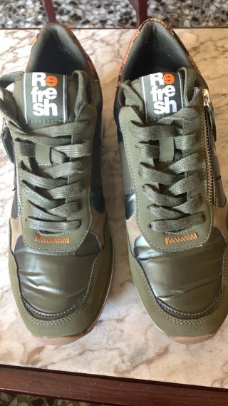 Zapatillas Refresh Verde Militar con Cremallera