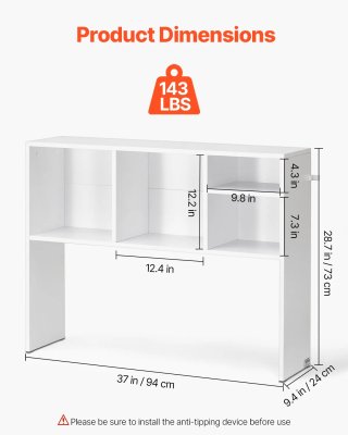 Libreria da Scrivania in Legno Bianco per Casa