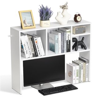 Libreria da Scrivania in Legno Bianco per Casa