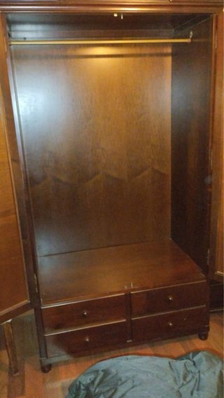 Armario ropero de 2 puertas y 4 cajones