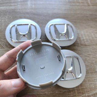 TAPABUJES HONDA 69mm GRIS CON EMBLEMAS HONDA CROMO