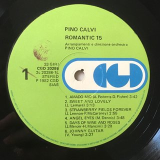 PINO CALVI ROMANTIC 15 LP 12" 33 RPM 1982 CGD