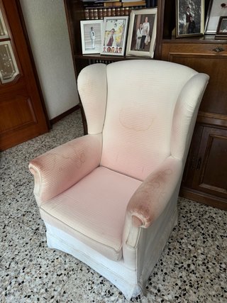 Sillón individual tela blanco