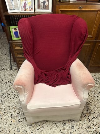 Sillón individual tela blanco