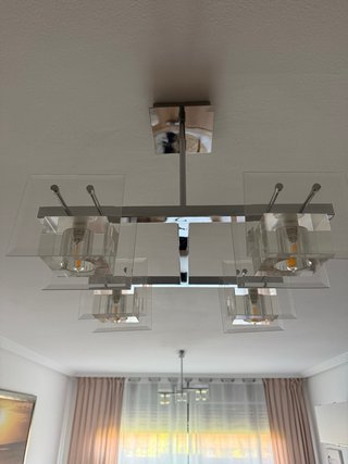 Lámparas de salón moderna cristal y metal
