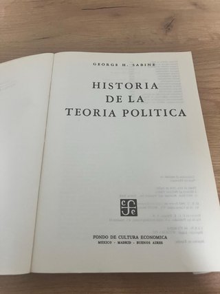 Libro Historia de la teoría política