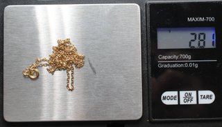 Cadena de oro de 18k. Peso: 2.81 gr.
