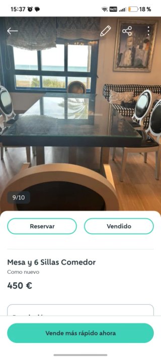 Mesa de salón cristal y metal