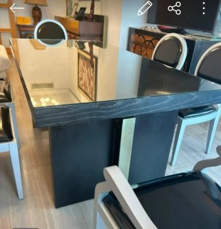 Mesa de salón cristal y metal
