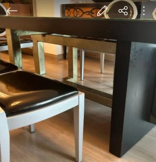 Mesa de salón cristal y metal