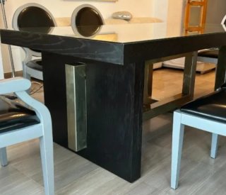Mesa de salón cristal y metal
