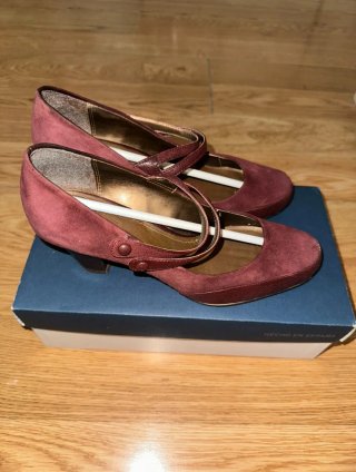 Zapatos Clarks tacón burdeos 36 (5 1/2)
