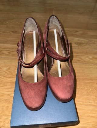 Zapatos Clarks tacón burdeos 36 (5 1/2)