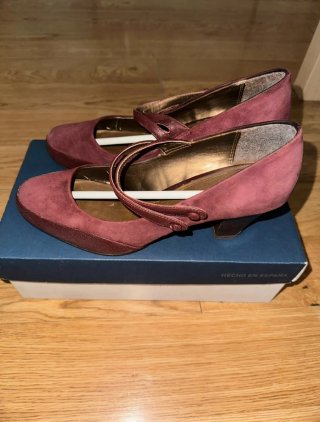 Zapatos Clarks tacón burdeos 36 (5 1/2)
