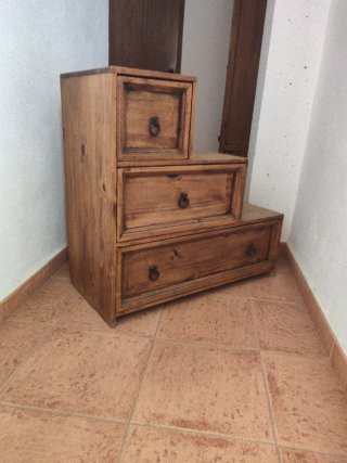 Mueble Rústico Mexicano Cajonera Escalera