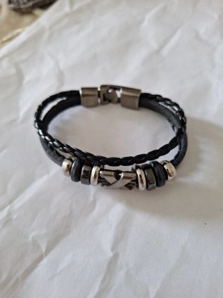 Pulsera Cuero Trenzado Cierre Metal