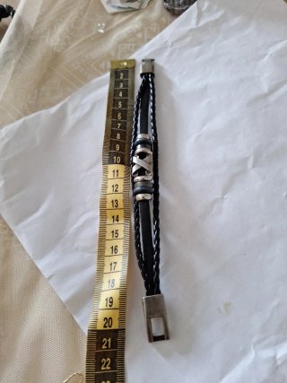 Pulsera Cuero Trenzado Cierre Metal