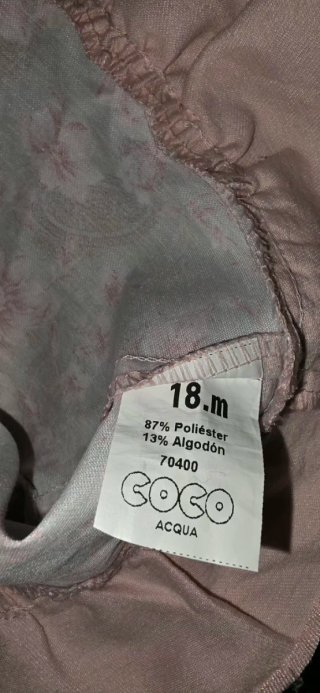 Conjunto Vestido,Ranita,Capota Coco Acqua 18 Meses