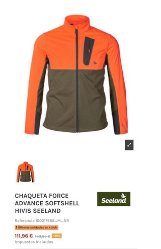 Chaqueta Caza Seeland Naranja y verde